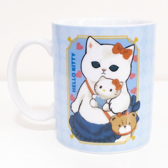 Mofusand Sanrio Hello Kitty Mug Kingsley Cafe Limited Edition Promotional Rare - Picture 1 of 5